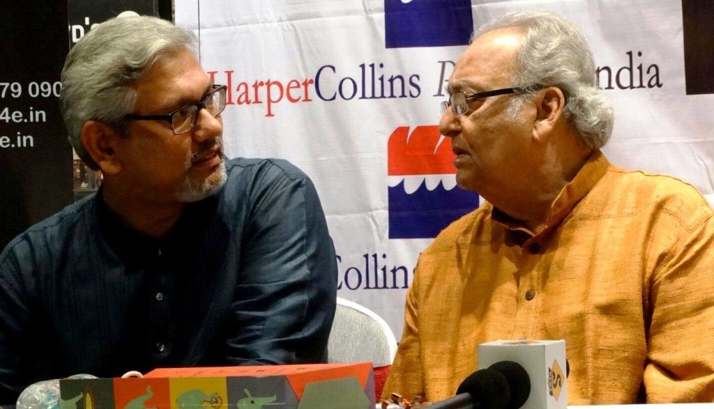Amitava Nag and Soumitra Chatterjee at the book launch.