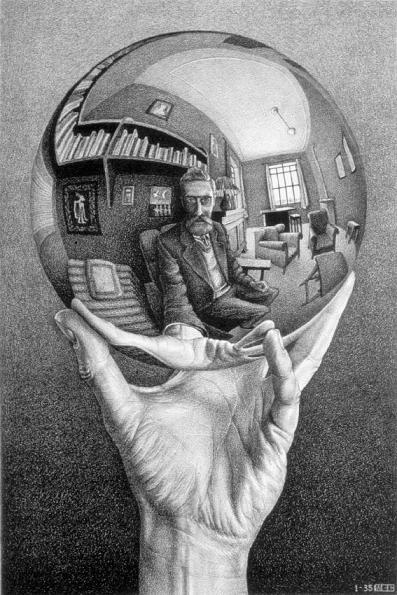 Hand with reflecting sphere