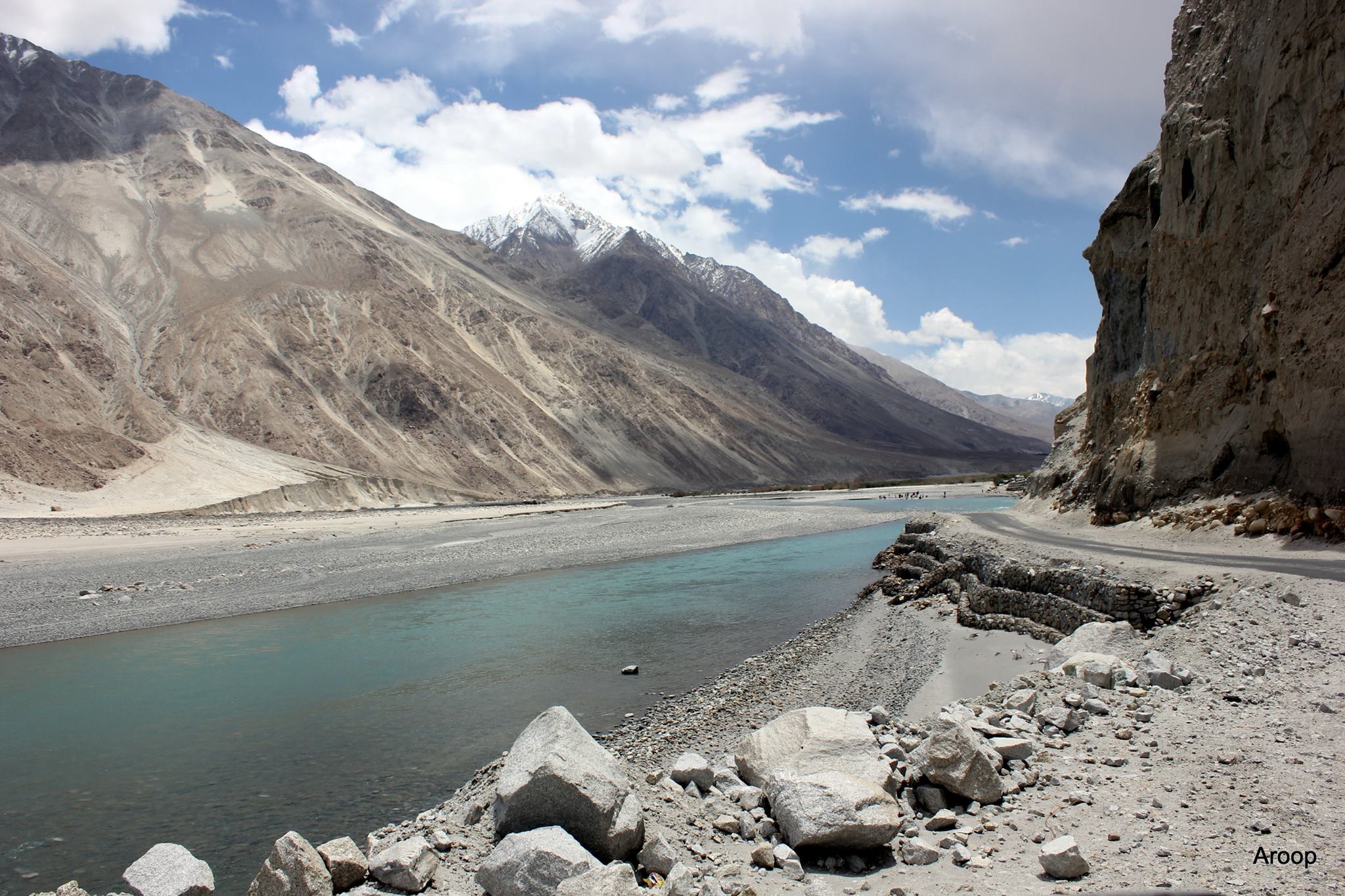 Shayuk River at Nabura Valley, Ladakh.