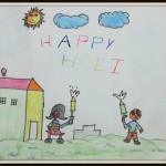 Children playing Holi