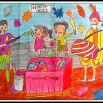 Kids playing Holi