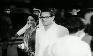 Geeta Dutt and Guru Dutt in a shot from the Vijay Anand-directed film Kala Bazar