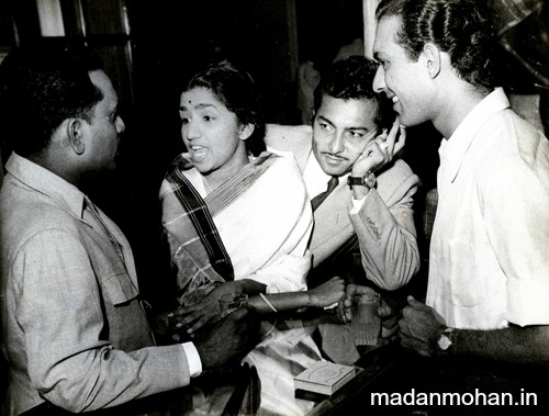 Talat Mahmood with Anil Biswas, Lata Mangeshkar and Madan Mohan