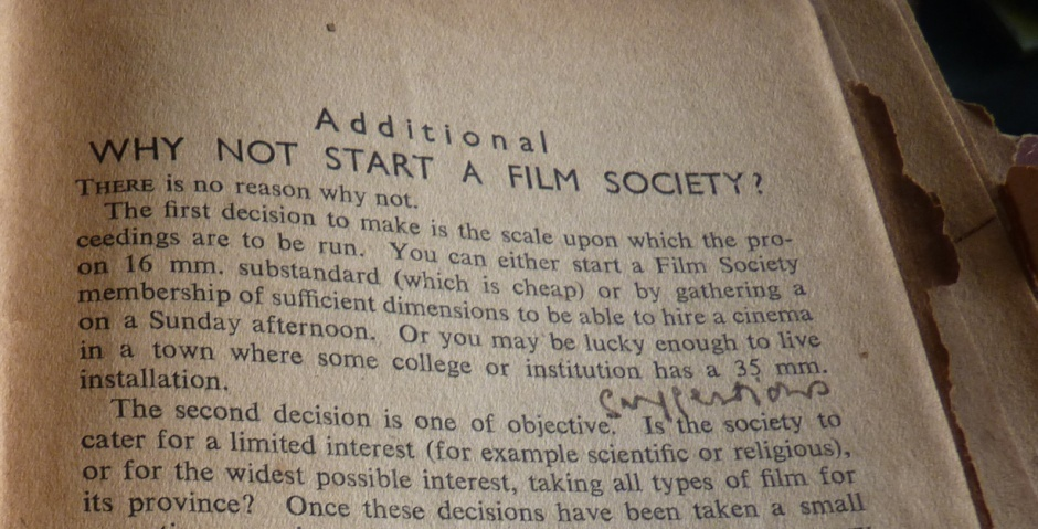 "Why not start a Film Society?" - Excerpt from Film by Roger Manvell (Pic Courtesy: Author)