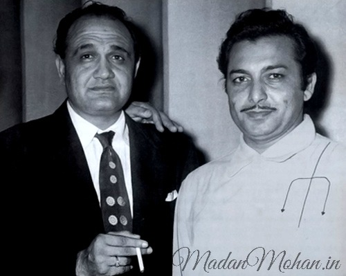 Madan Mohan with actor Om Prakash