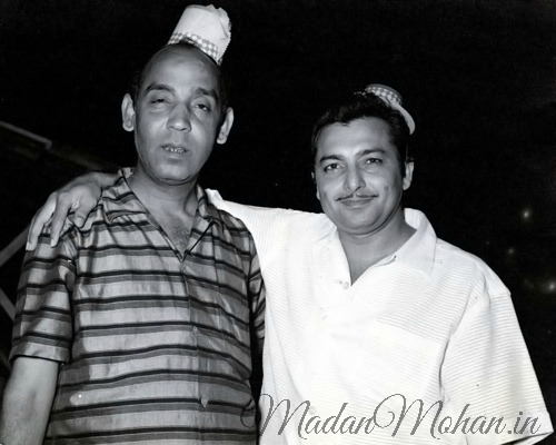Madan Mohan with lyricist Rajinder Krishen