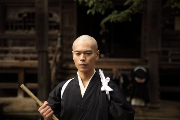 Ninko, the young and devout monk in the Japanese film 'Suffering of Ninko'