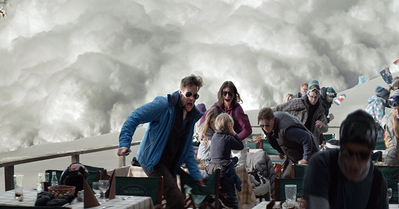 Force Majeure movie - avalanche