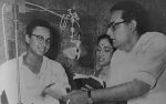Hemant Kumar and Geeta Dutt rehearse with Rahul Dev Burman, then the youngest music director in 1961 (Pic: SMM Ausaja)