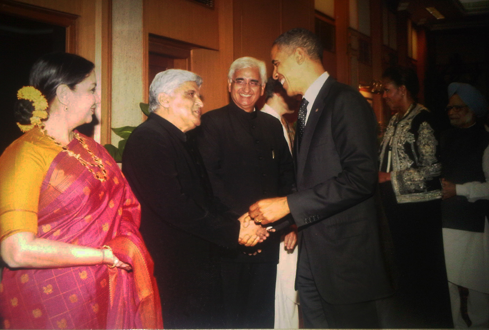 Javed Akhtar Shabana Azmi with Barack Obama