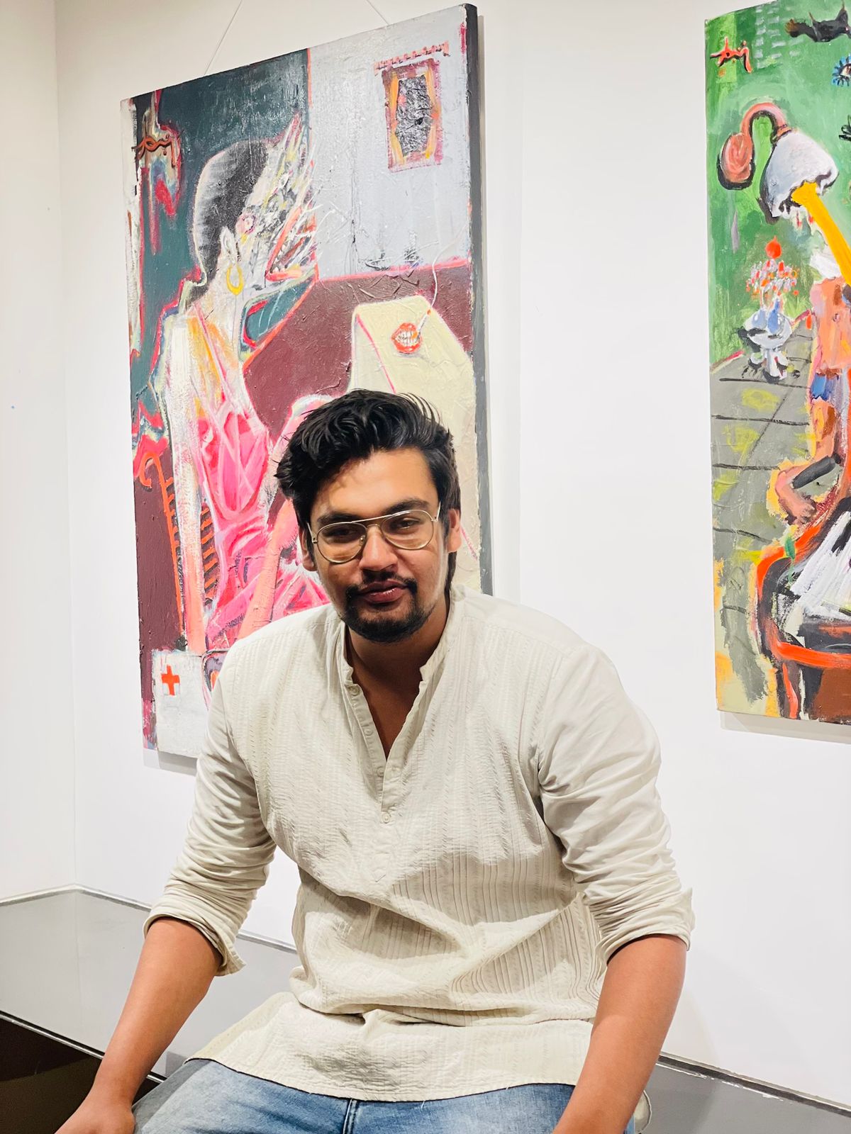Aditya Singh at his exhibition
