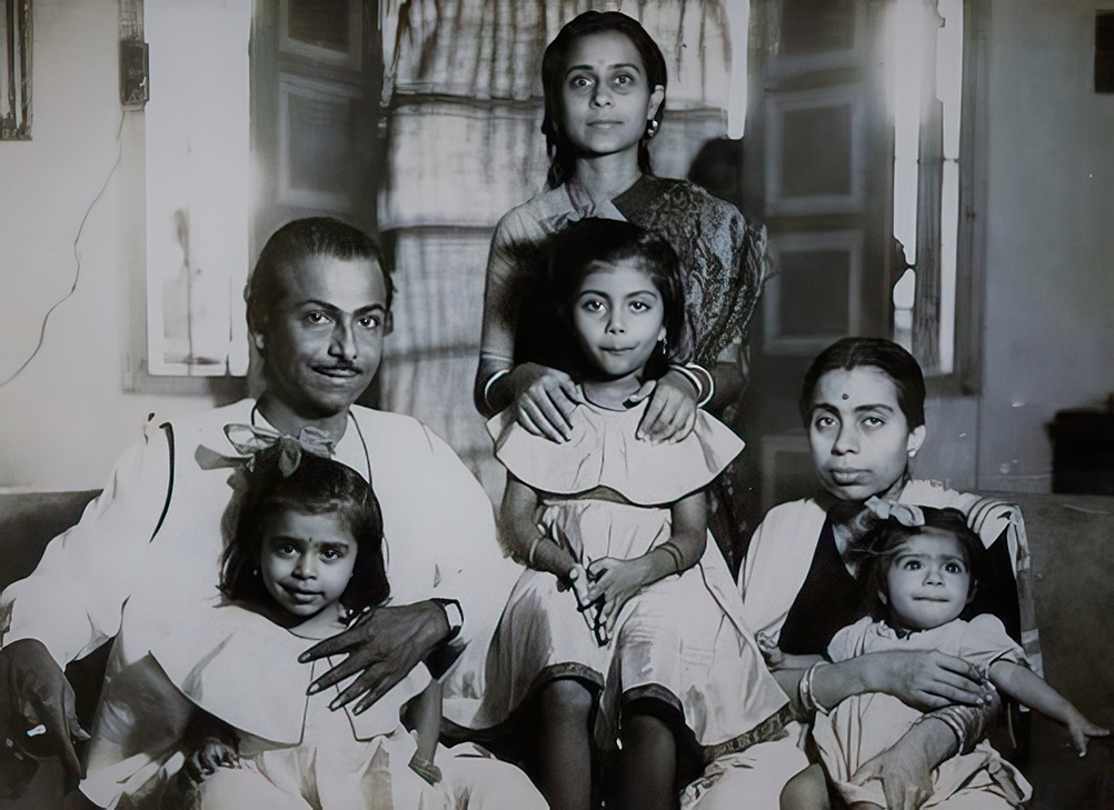 Salil Chowdhury with wife Jyoti Chowdhury and daughters
