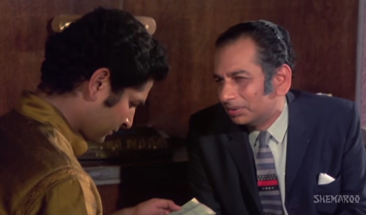 Jaywant Pathare and Asrani in Abhimaan
