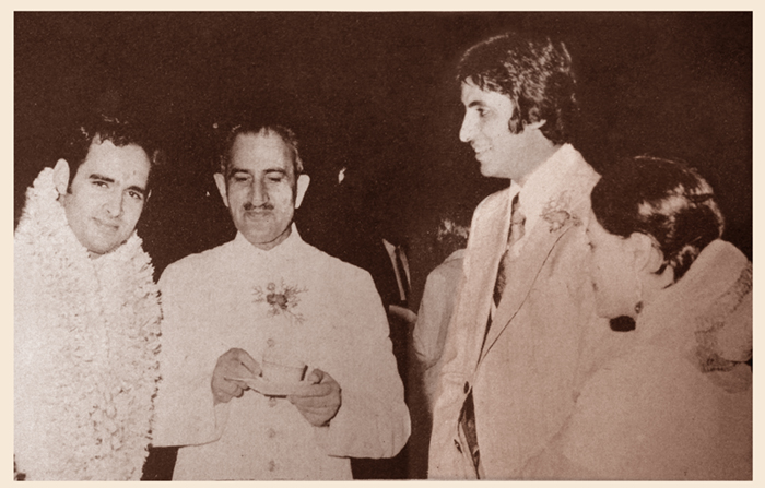 23rd September 1974 At Sanjay Gandhi wedding with Mohammad Yunus