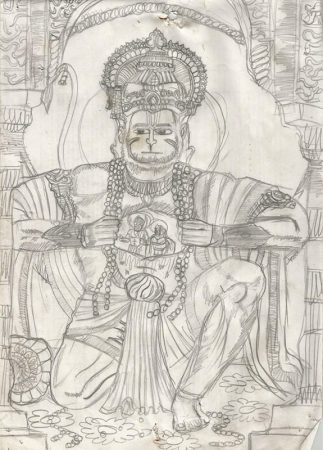 Art by Kids | Pencil Sketch of Hanuman