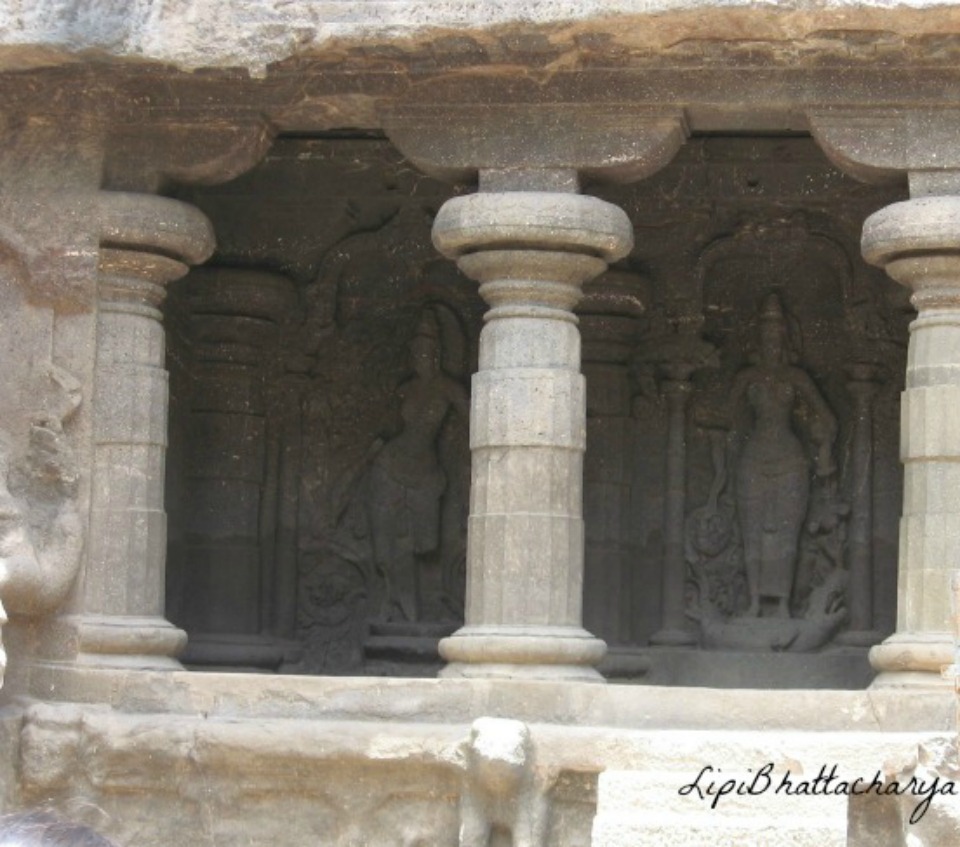 Stone carvings of Goddesses - Ellora Caves