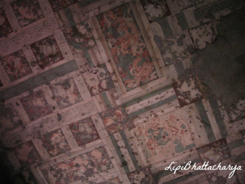 Painting on ceiling - Ajanta Caves