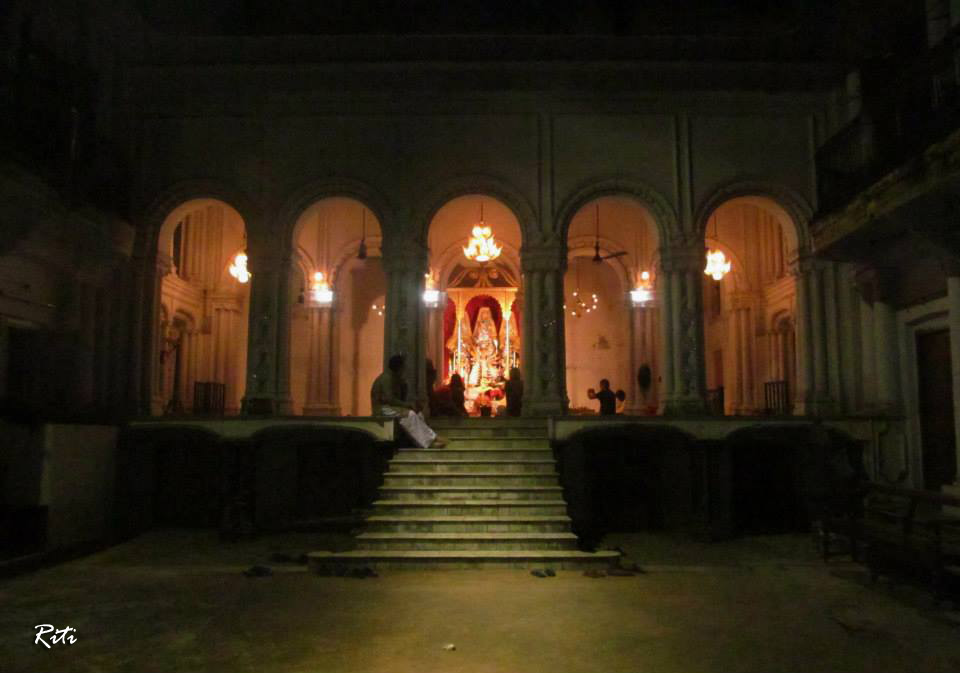 Frontage of Darjipara Mitra House Durga Puja