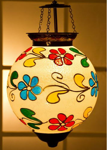 TruDecor Gardenia Glass & Metal Lantern