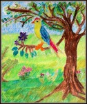 Bird On A Tree (Painting by kids)