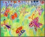 Butterflies in oil pastels