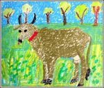 Cow in oil pastels
