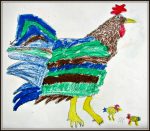 painting of hen (art by kids)