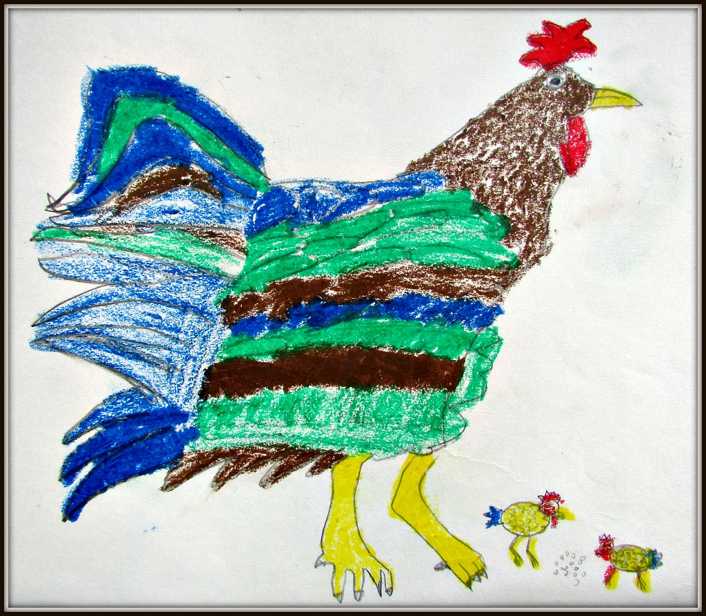 painting of hen (art by kids)