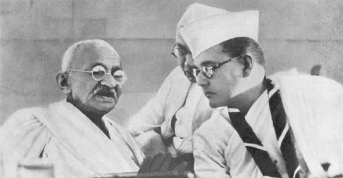 Two leading lights of India's struggle for independence, Netaji Subhash Chandra Bose with Gandhiji, at Haripura Congress in 1938. (Pic courtesy: Internet)