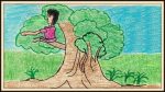 A man on a tree - Art by 10 year old artist Varun Narayanan