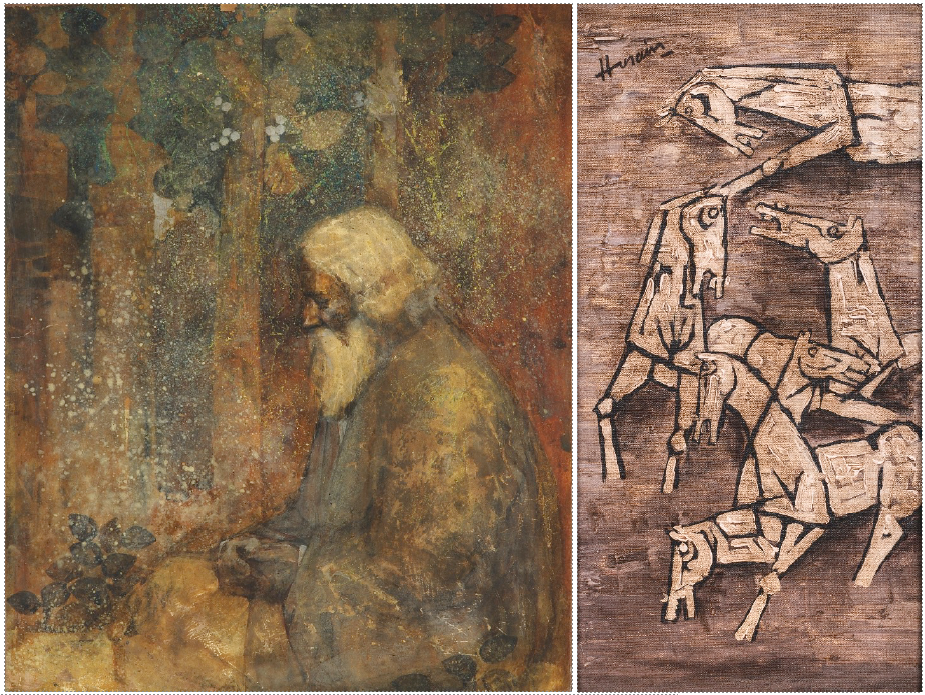 Ganesh Pyne and MF Hussain