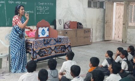Ramya Srinidhi performing Boond at a government school