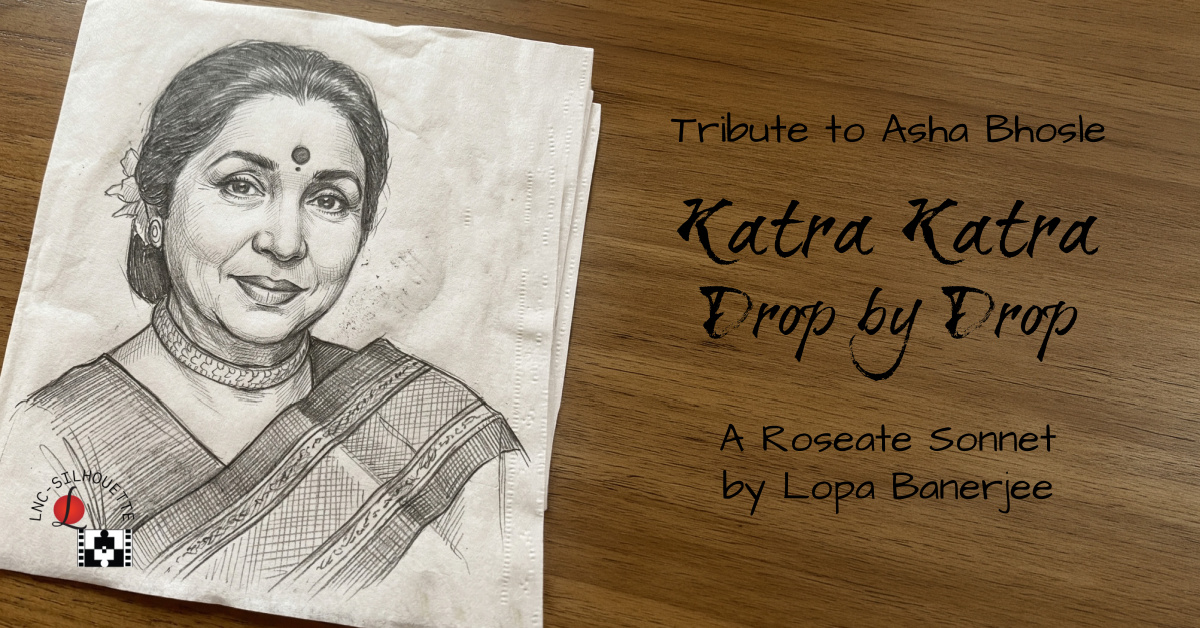 Asha Bhosle tribute poem roseate sonnet